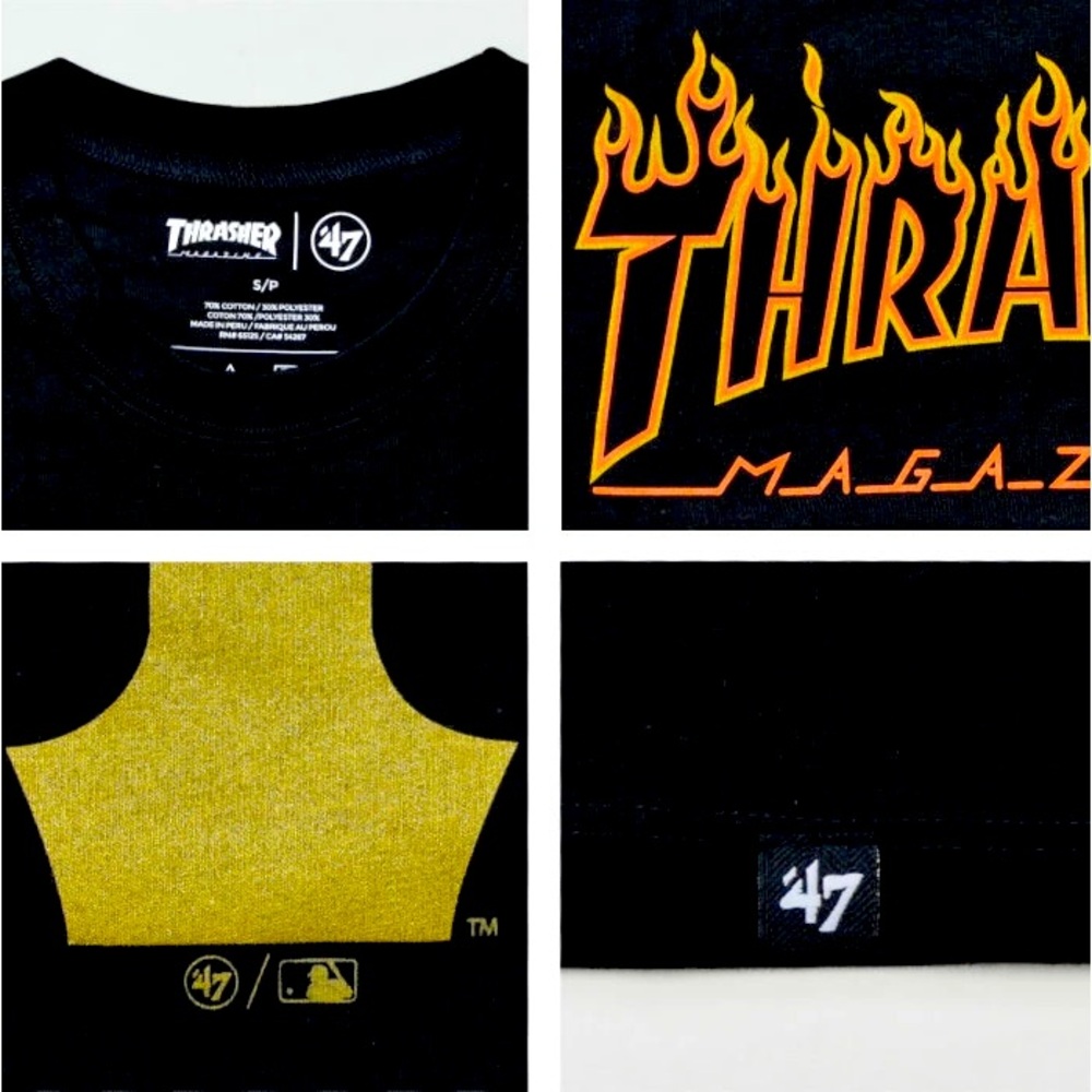 Thrasher Magazine x ‘47 Brand SF Giants MVP Splitter Flame tee NWOTs men’s sz M - Picture 4 of 4